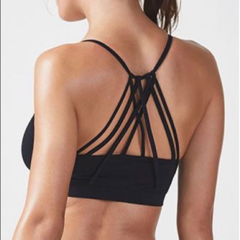 Black Fabletics sports bra